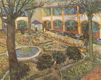 Vincent Van Gogh The Courtyard of the Hosptial at Arles (nn04) France oil painting art